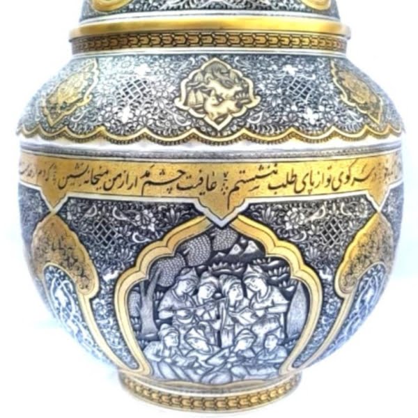 Master Silver Ghalamzani Candy Bowl, 925 Silver