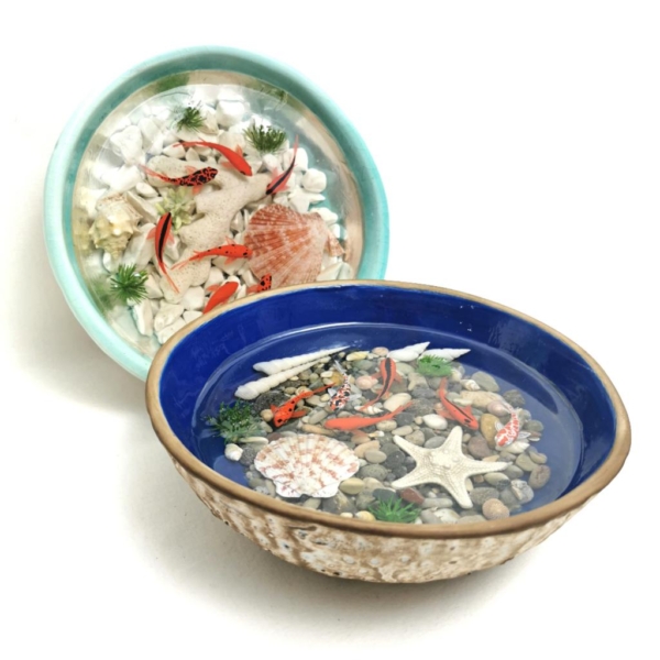 3d Goldfish Large Pottery Bowl