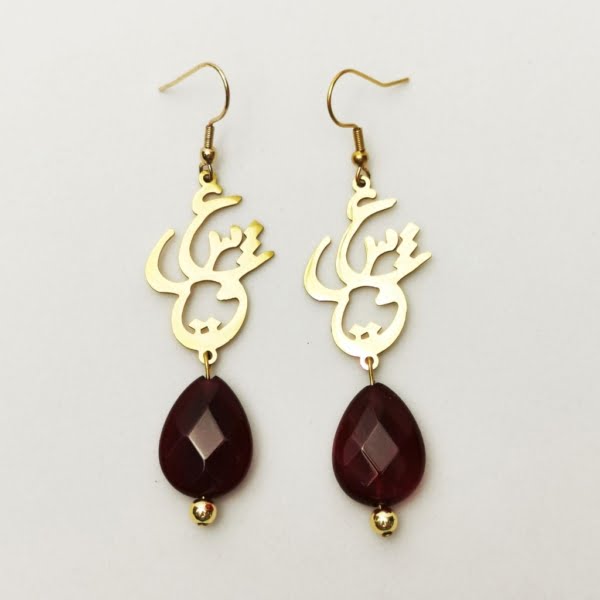 Red Tear Love Earrings