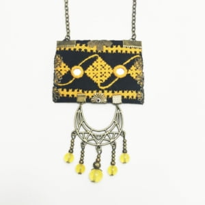 YELLOW CRESCENT BALOCHI NECKLACE