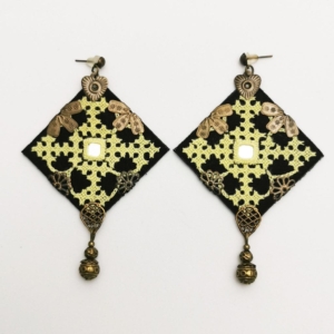 BLACK AND GOLD BALOCHI EARRINGS