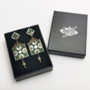 OLIVE PERSIAN EMBROIDERY EARRINGS