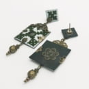 OLIVE PERSIAN EMBROIDERY EARRINGS