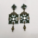OLIVE PERSIAN EMBROIDERY EARRINGS