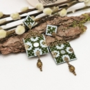 OLIVE PERSIAN EMBROIDERY EARRINGS
