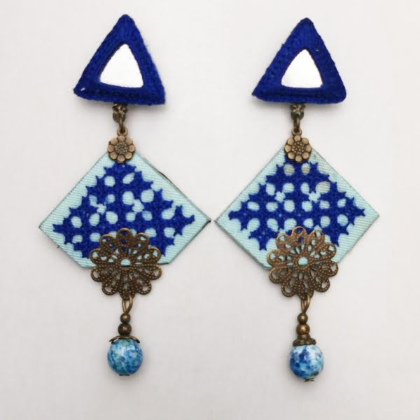 Lazuli Persian Embroidery Earrings