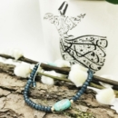 18k GOLD BOWLS PERSIAN TURQUOISE BLUE AGATE BRACELET