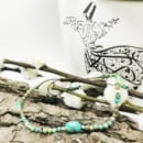 PERSIAN TURQUOISE JADE 18k GOLD BOWLS BRACELET