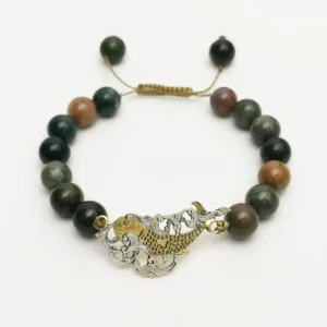 Persian Agate and Fish Bracelet