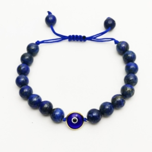 AFGHAN LAPIS LAZULI 18k GOLD EVIL EYE BRACELET