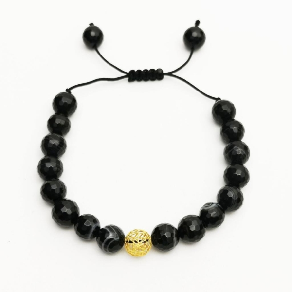 18k Golden Glob Sulemani Aqeeq Bracelet