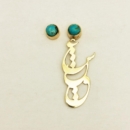 18k GOLD LOVE AND TURQUOISE EARRINGS