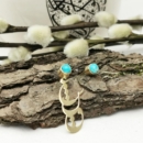 18k GOLD LOVE AND TURQUOISE EARRINGS