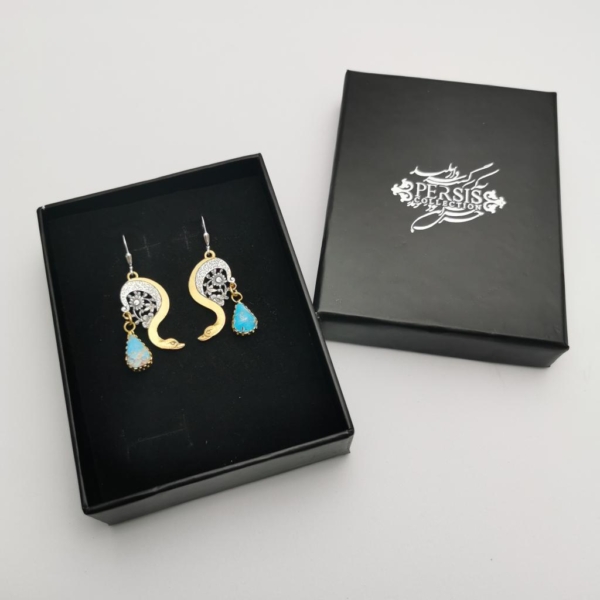Persian Swan Engraving Earrings