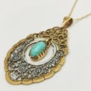 PERSIAN ENGRAVING TURQUOISE NECKLACE
