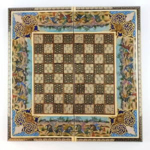 Peacock Khatam Backgammon and Chess Set