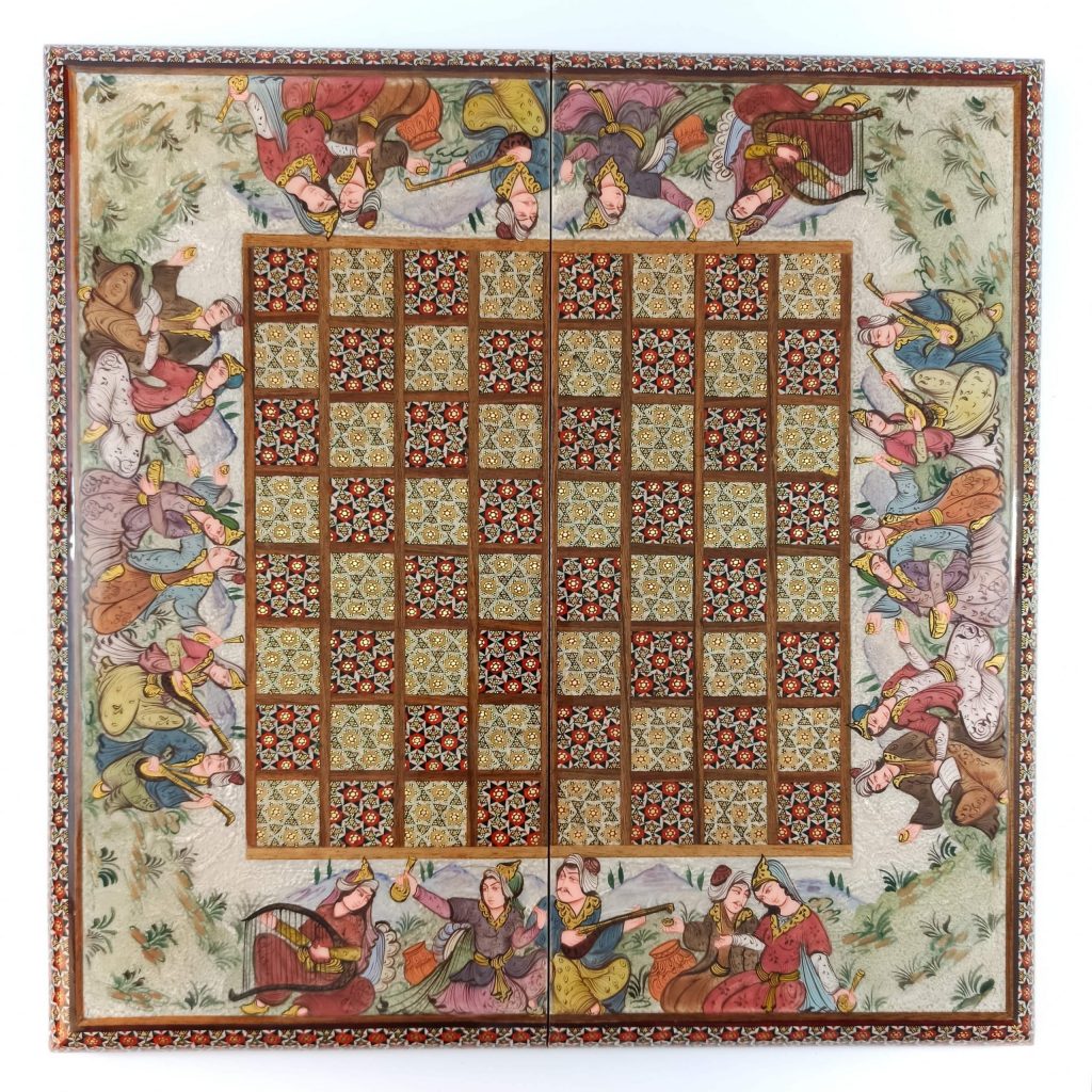 Persian Banquet Khatam Backgammon and Chess Set