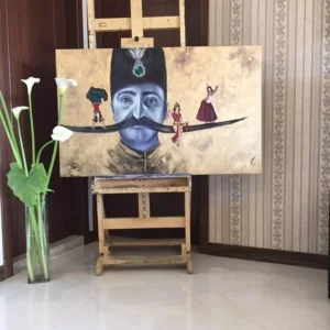 Oil Painting with a Pattern of Akhlagh Naseri 120 x 75