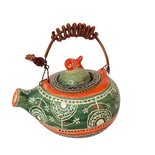 Hand Painted Round Ceramic Teapot