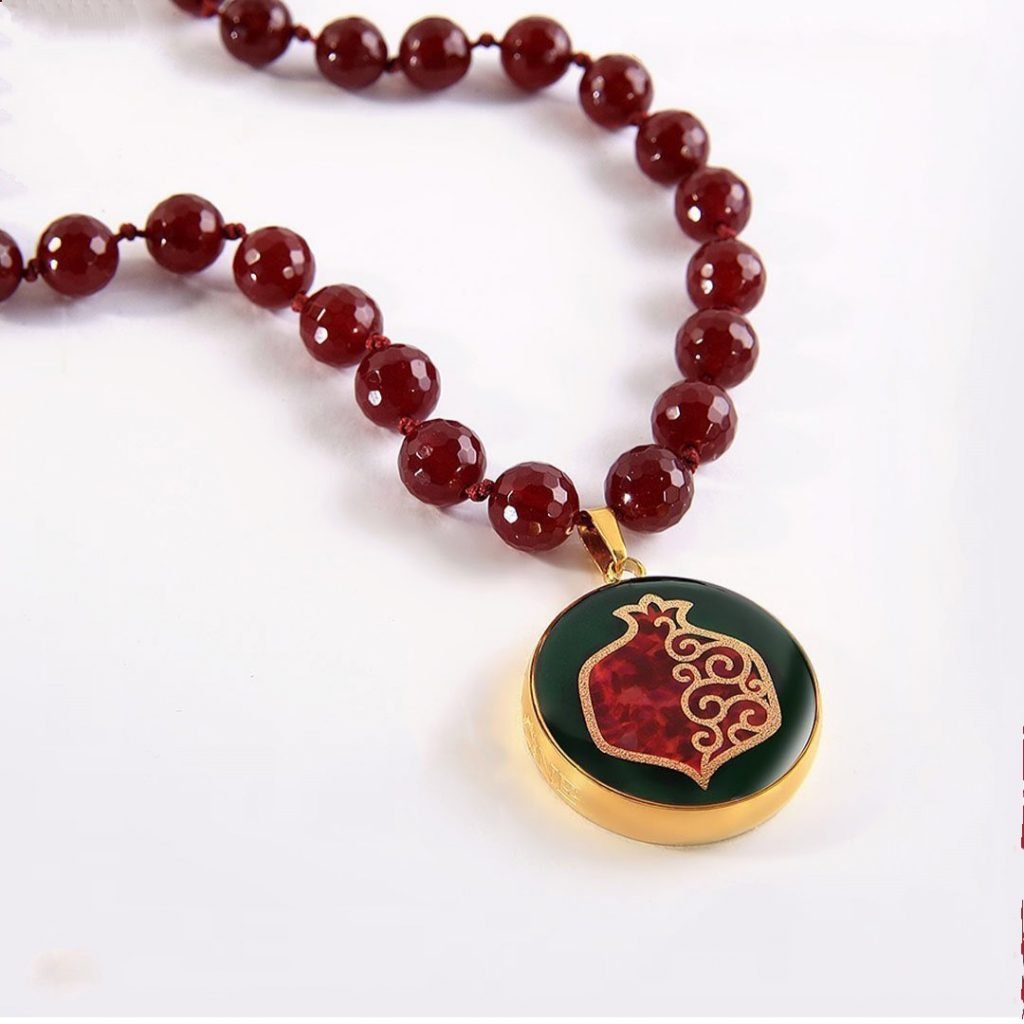24k Gold and resin Pomegranate Necklace