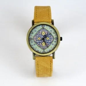 YELLOW PERSIAN TILE PATTERN WATCH