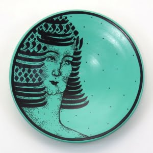 Hand Painted Green Decorative Ceramic Plate