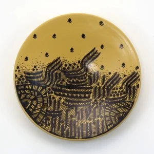 30cm Hand Painted Cream Decorative Ceramic Plate
