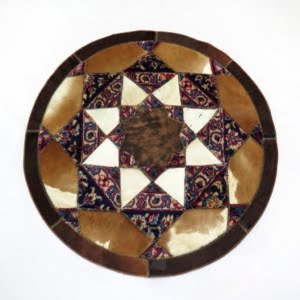 PERSIAN HANDMADE CARPET AND NATURAL LEATHER-Persis collection