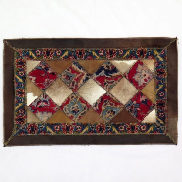 Persian Handmade Carpet and Natural Leather Combination