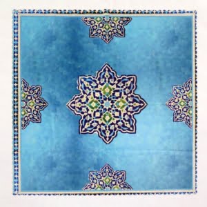 Persian Blue Tiles Tablecloth 1 x 1m