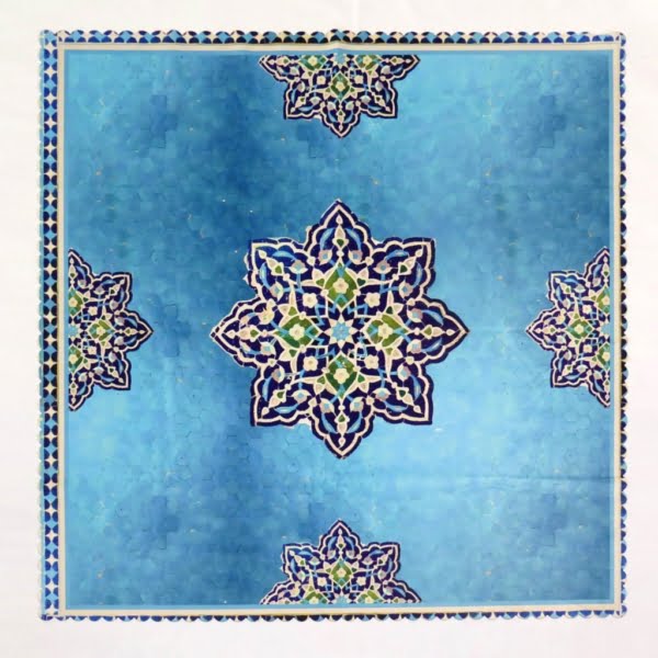 Persian Blue Tiles Tablecloth 1 x 1m