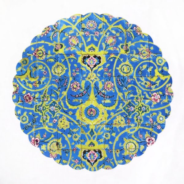 Floral Tiles Round Table Runner in 2 Different Sizes