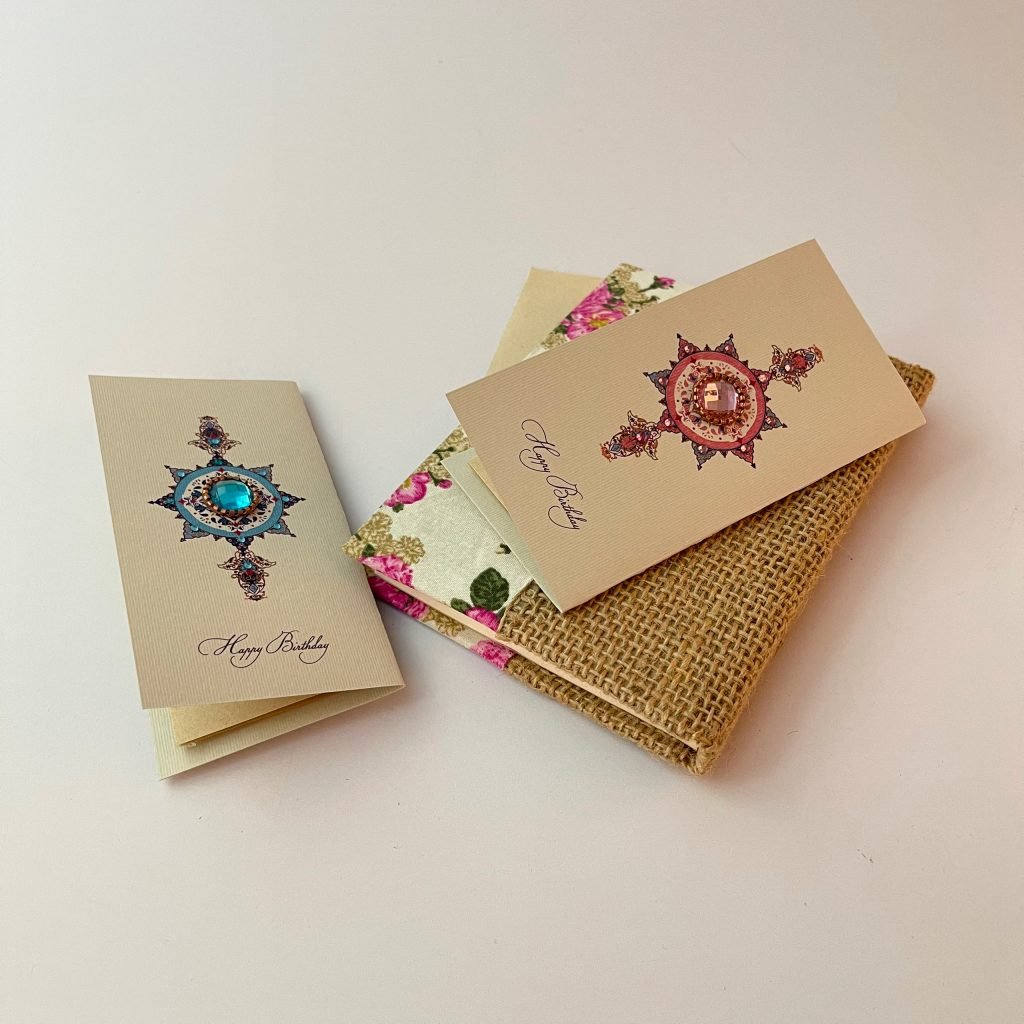 Happy Birthday Jewels Card Decorated with jewelry