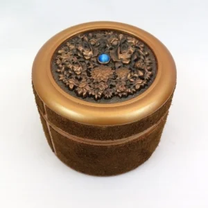 Floral Jewellery Box, Round Copper