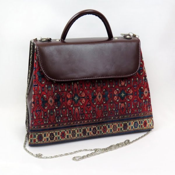 CARPET PATTERN LEATHER BRIEF CASE