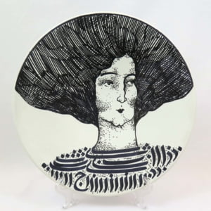 Calligraphy Dress , 30cm Hand Painted Decorative Plate