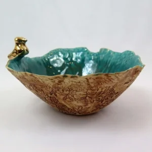 Lake Handmade Floral Pottery Bowl 25cm