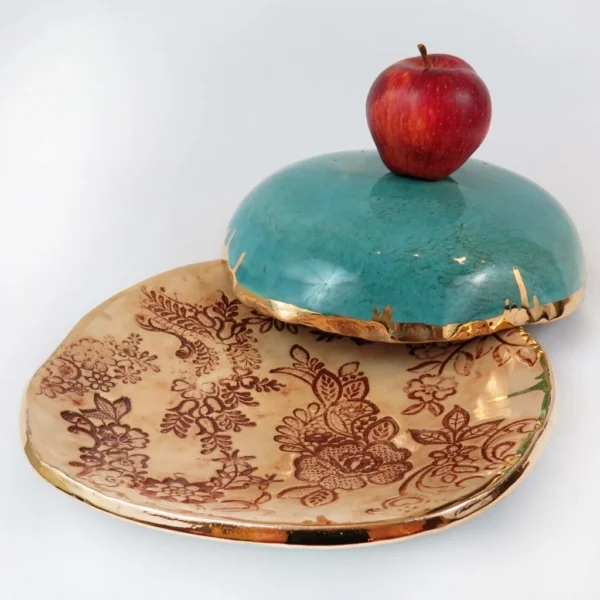 Handmade Floral Pottery Dinner Set
