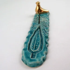 Ceramic Golden Bird Incense Holder