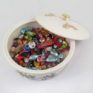 Calligraphy Serving Bowl with Lid