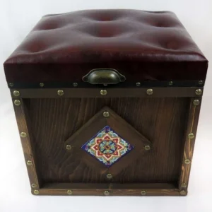 Brown Leather Storage Chair