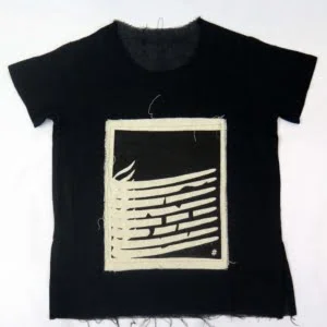 JUTE, BLACK CALLIGRAPHY LOOSE BLOUSE