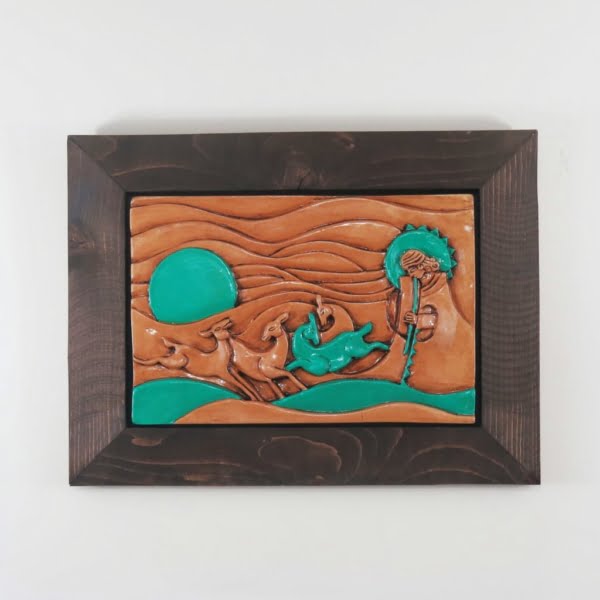 Voice of Flute , Framed Pottery 40 x 30cm