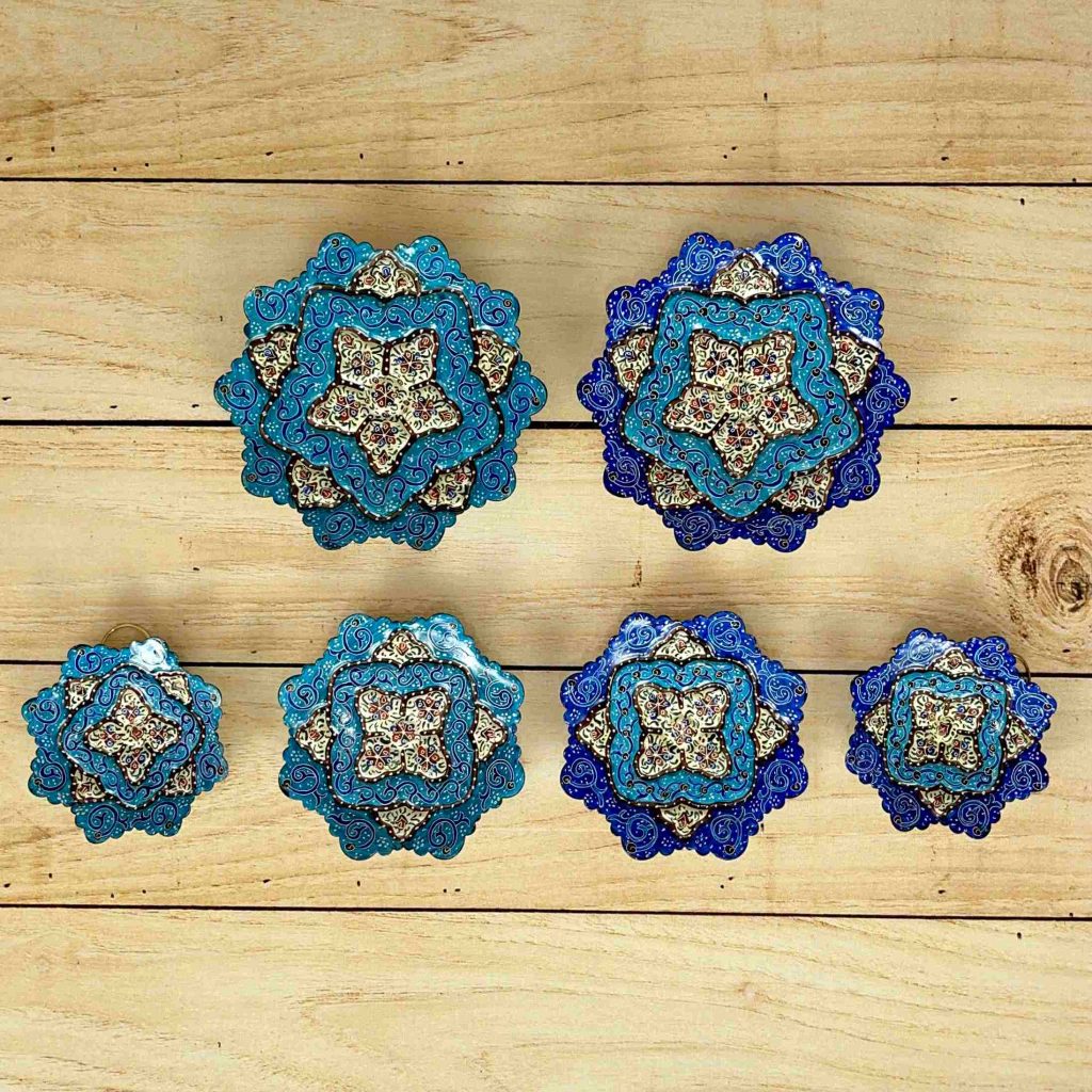 Persis Collection Handmade Mini Minakari Plates – Set of 3 Decorative
