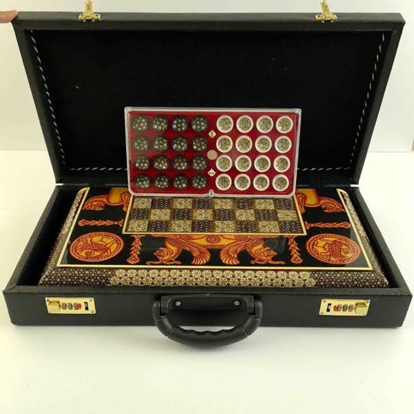 Persian Khatam Backgammon and Chess Set