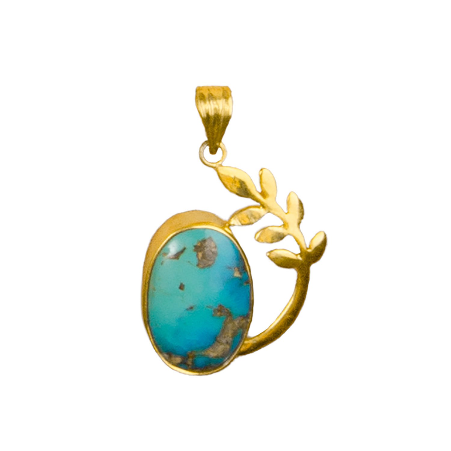 Farvahar Turquoise Gold Necklace, persian gold