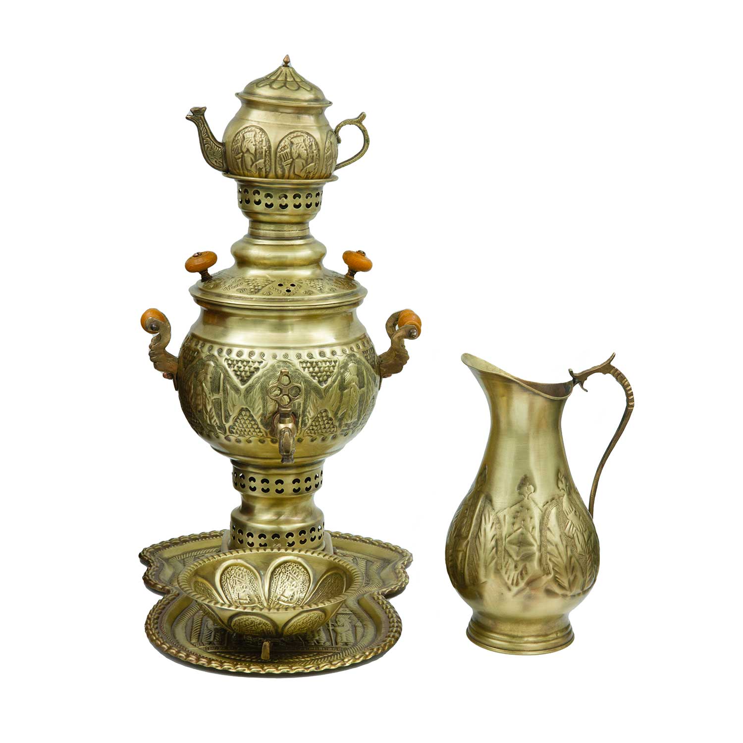 Electric Brass Samovar Traditional Persian Smooth Finish 2-Liter -  ShopiPersia
