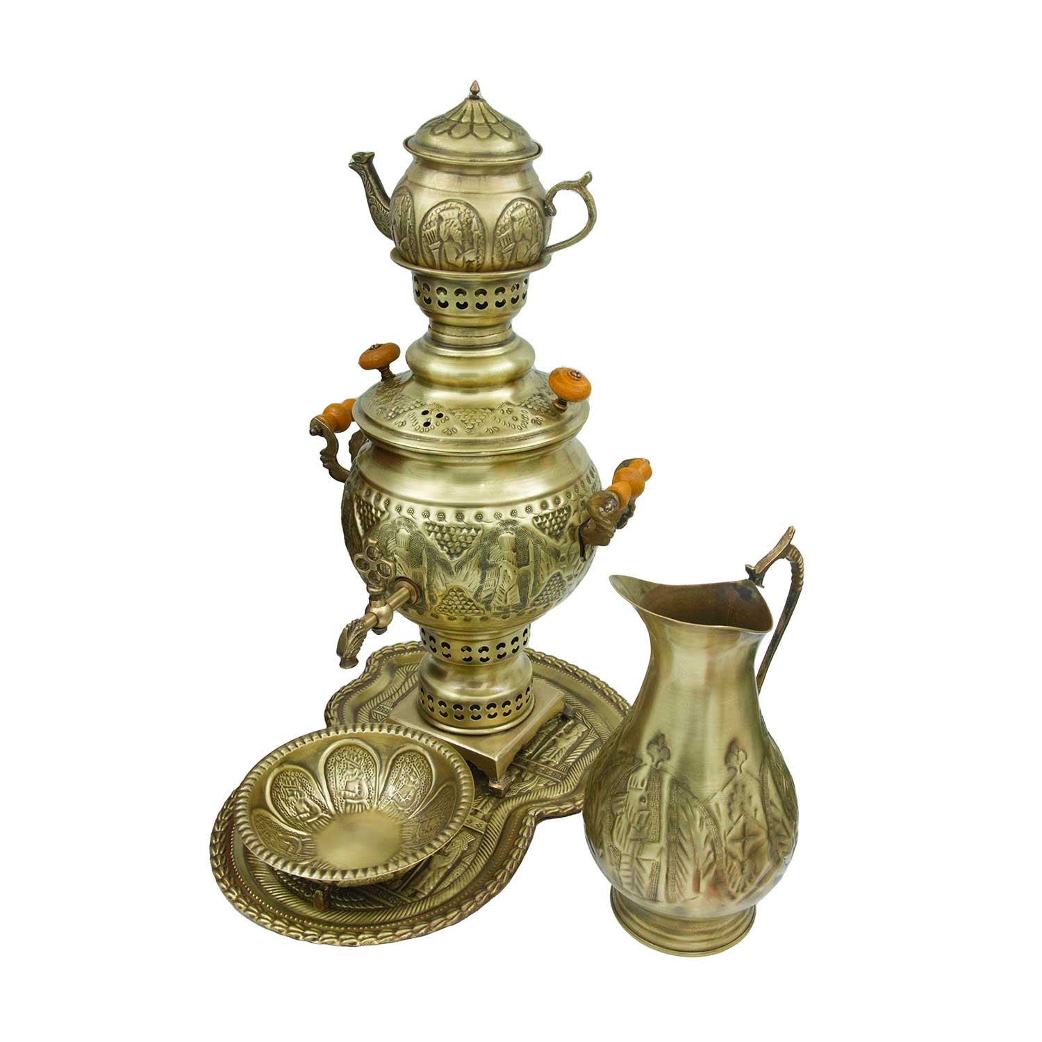 Electric Brass Samovar Traditional Persian Smooth Finish 7-Liter -  ShopiPersia