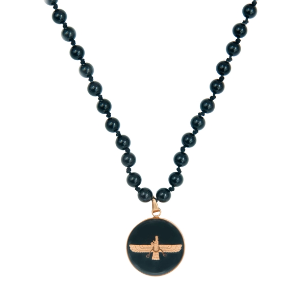 24K GOLD FARVAHAR PATTERN NECKLACE