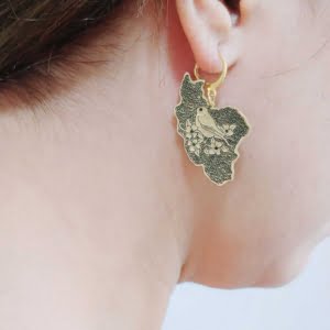 Iran Map Brass Earrings